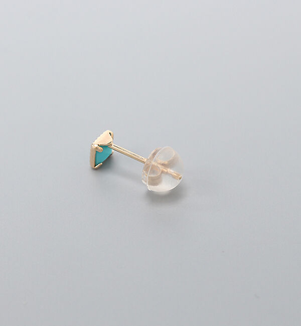 JUPITER「【K10】スクエア天然石ピアス/ターコイズ」|ピアス|