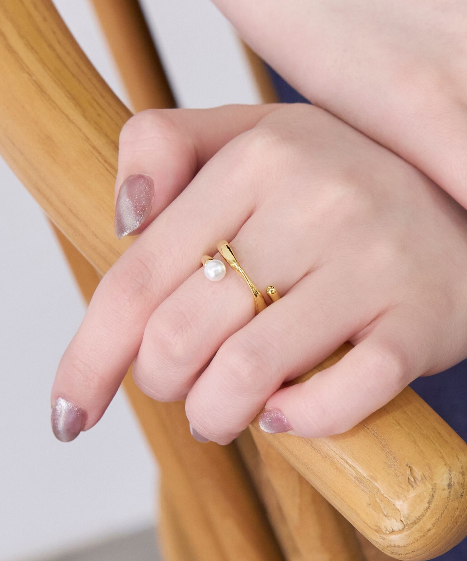 Phoebe「2wayリボンパールリング&イヤーカフ」|リング|ゴールド