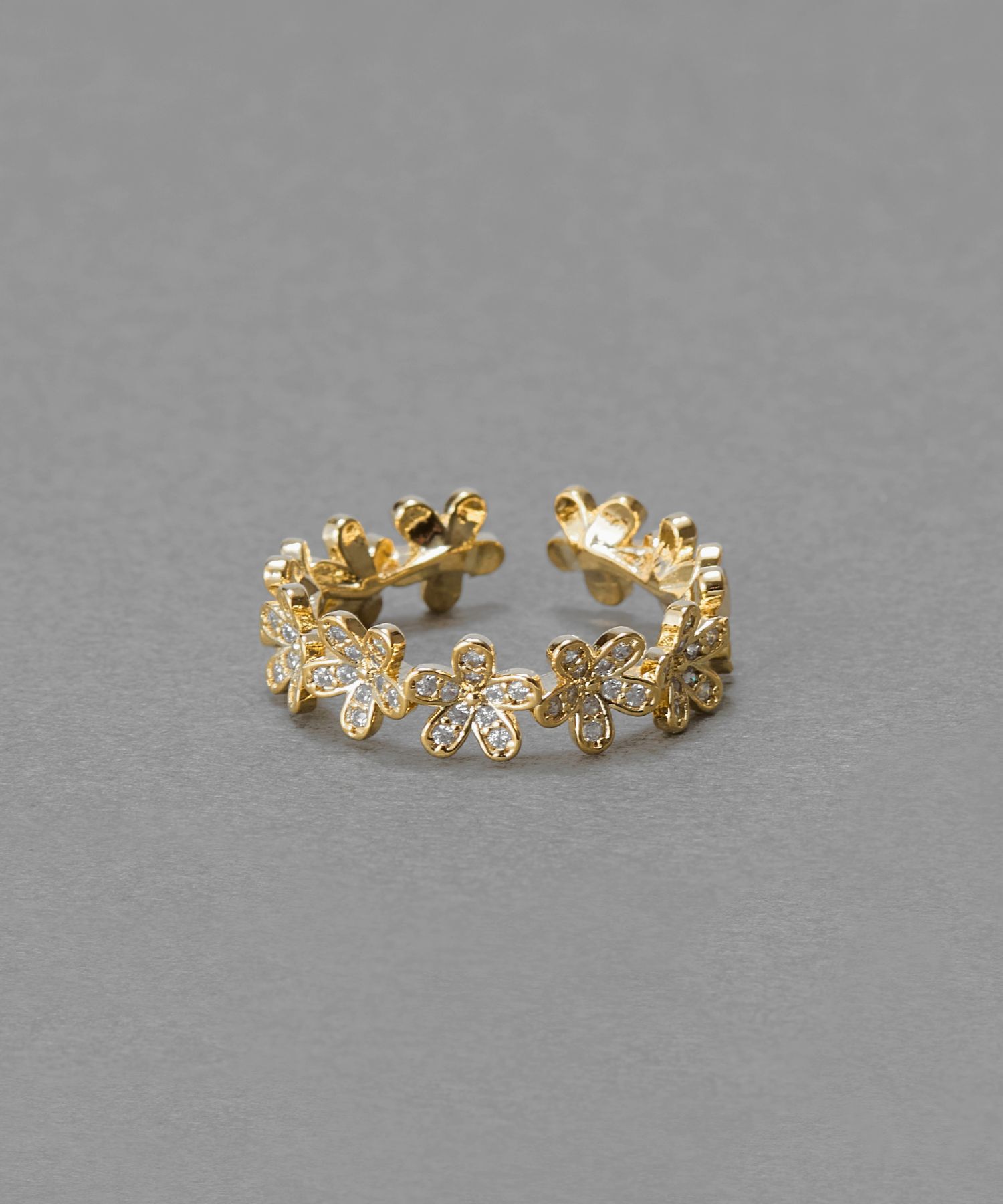 Phoebe「フローラルビジューレースカフリング　ゴールド」|リング|ゴールド