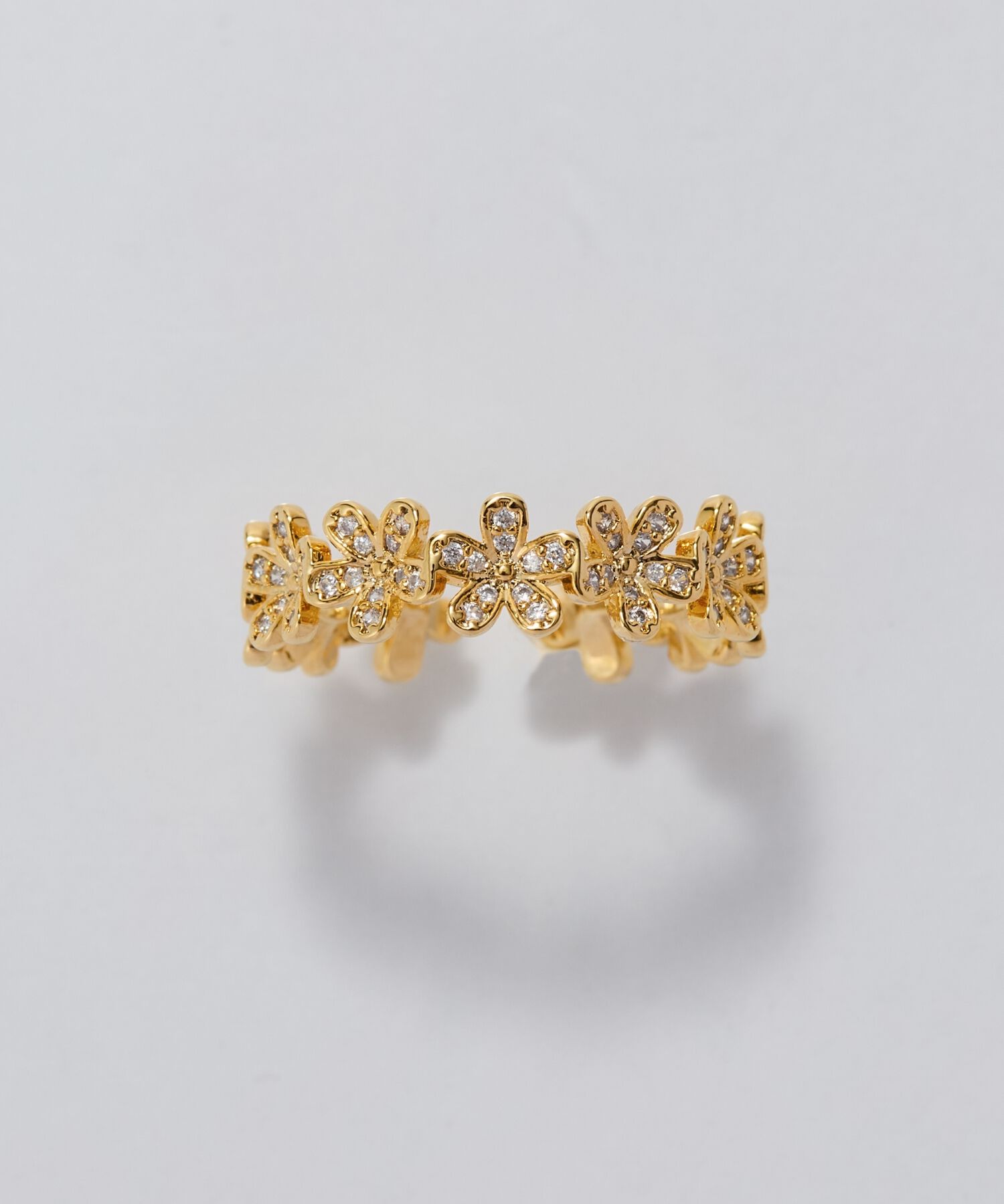 Phoebe「フローラルビジューレースカフリング　ゴールド」|リング|