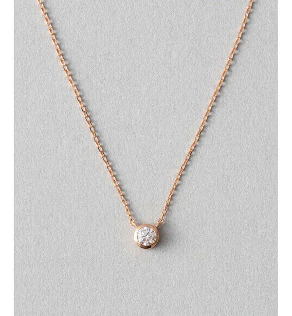 ete「K18 ダイヤモンド 0.15ct ネックレス「ブライト」」|ネックレス|ピンクゴールド