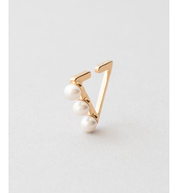 Jouete「イヤーカフス トライアングル パール」|イヤーカフ|イエローゴールド