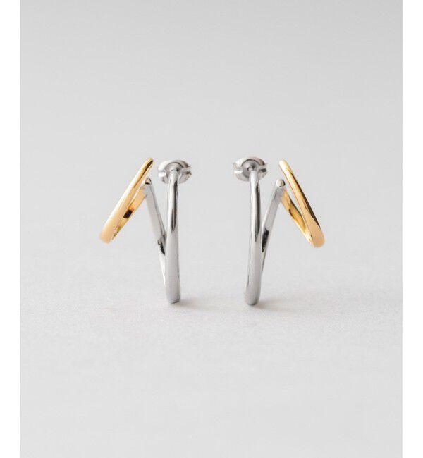 Jouete「ダブルピアス オーバル コンビカラー」|ピアス|シルバー系その他