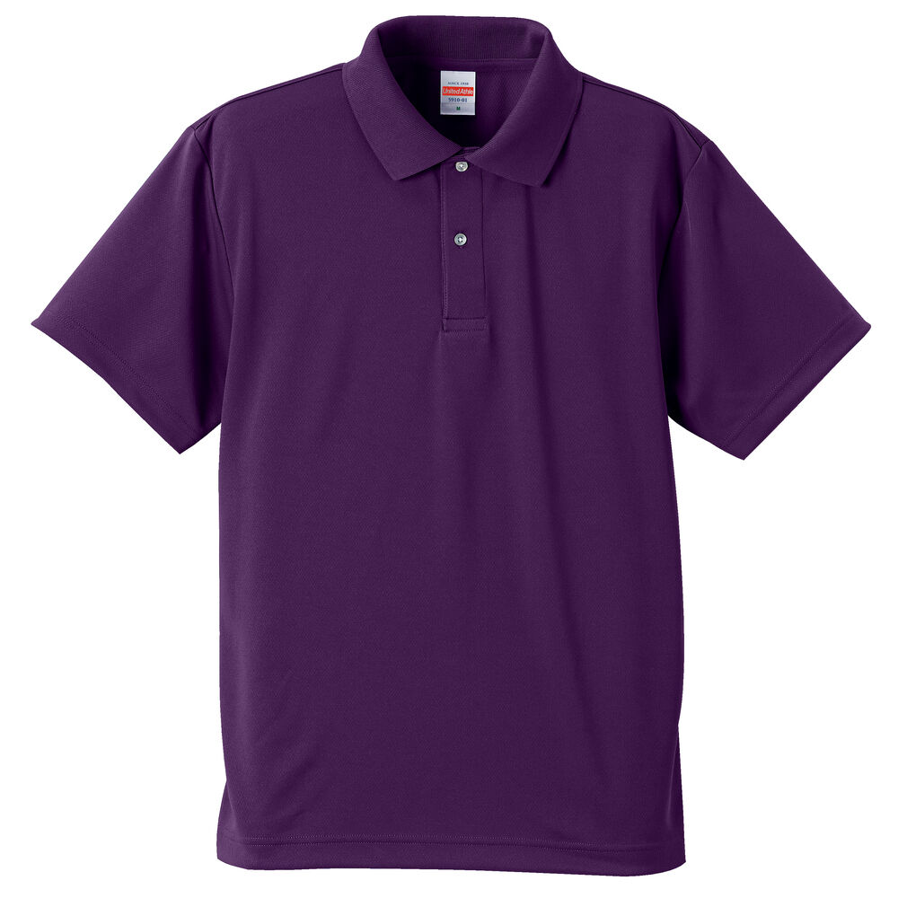 BACKYARD FAMILY「ユナイテッドアスレ ポロシャツ 通販 半袖 レディース メンズ 無地 スポーツ 薄手 おしゃれ」|ポロシャツ|パープル1
