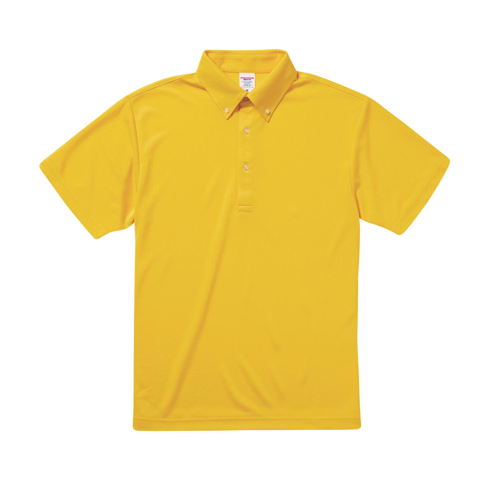 BACKYARD FAMILY「ユナイテッドアスレ ポロシャツ 通販 メンズ 半袖 レディース ボタンダウン 吸水速乾 ドライ機能」|ポロシャツ|イエロー1