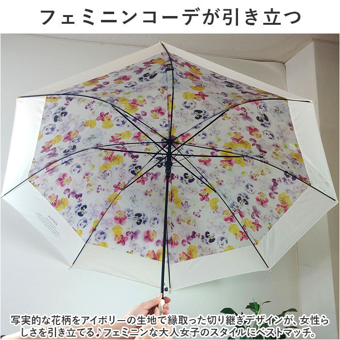 BACKYARD FAMILY「ビニール傘 おしゃれ 通販 花柄 半透明 ジャンプ式 フラワー 61cm グラスファイバー」|傘|