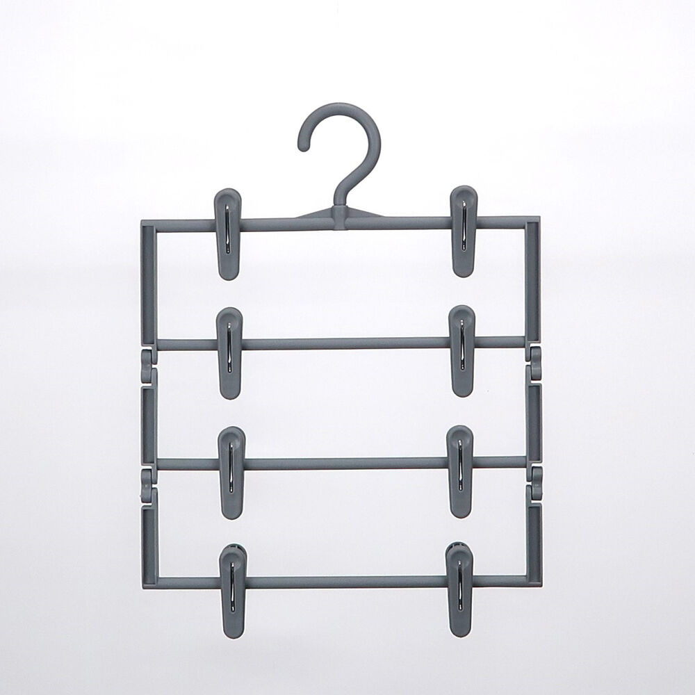 BACKYARD FAMILY「スカートハンガー 通販 クリップハンガー 4段 ズボンハンガー スラックスハンガー 衣類収納」|その他|グレー1