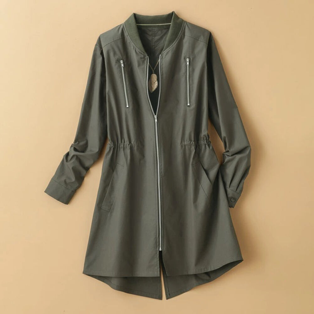 BACKYARD FAMILY「ブルゾン ロング丈 レディ－ス 通販 羽織 羽織り 上着 ジャケット ジャンバー」|その他|グリーン1