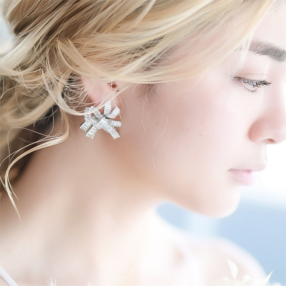 BACKYARD FAMILY「Just Married ピアス E-111 通販 スタッドピアス リボンピアス リボン 大きい」|その他|シルバー1