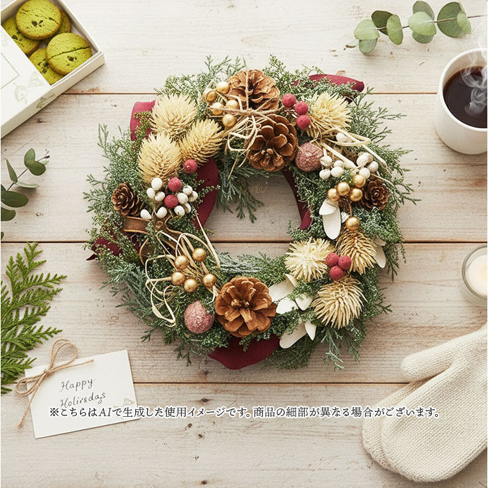 BACKYARD FAMILY「クリスマスリース 玄関 外 通販 リース ドア ナチュラルリース 玄関リース 玄関飾り 壁飾り 秋」|その他|