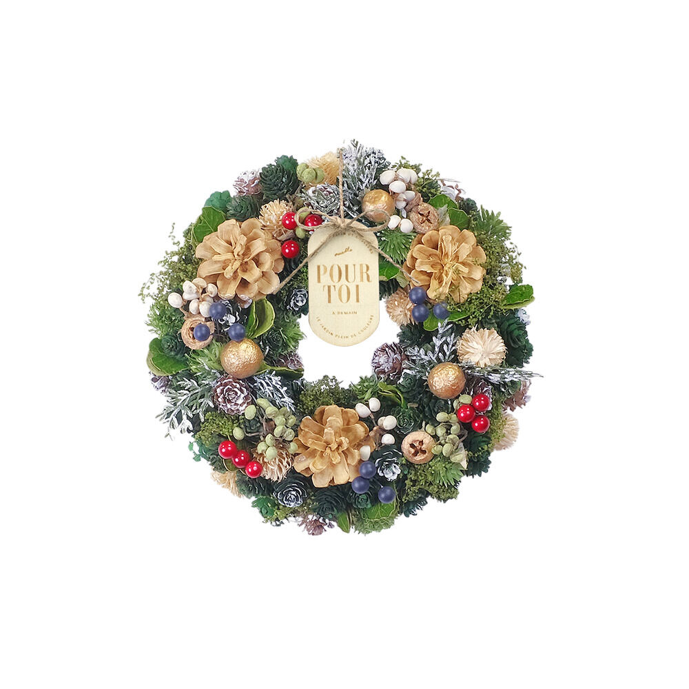 BACKYARD FAMILY「クリスマスリース 玄関 外 通販 リース ドア ナチュラルリース 玄関リース 玄関飾り 壁飾り 秋」|その他|グリーン1