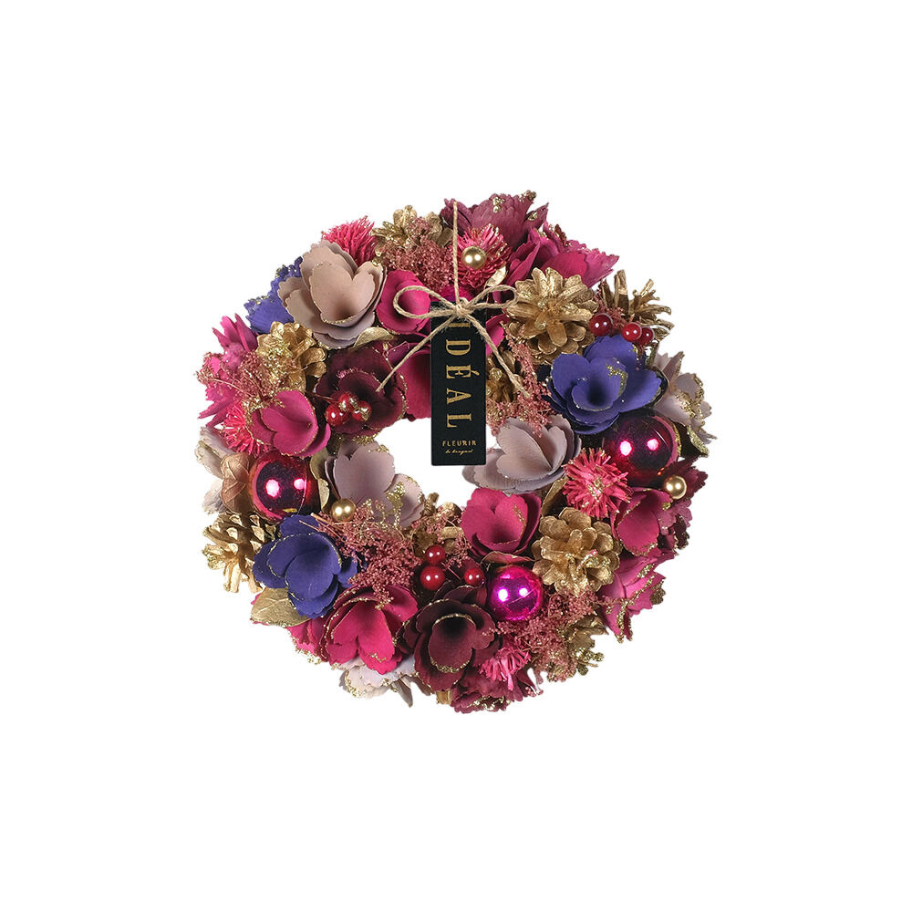 BACKYARD FAMILY「クリスマスリース 玄関 外 通販 リース ドア ナチュラルリース 玄関リース 玄関飾り 壁飾り 秋」|その他|ピンク1