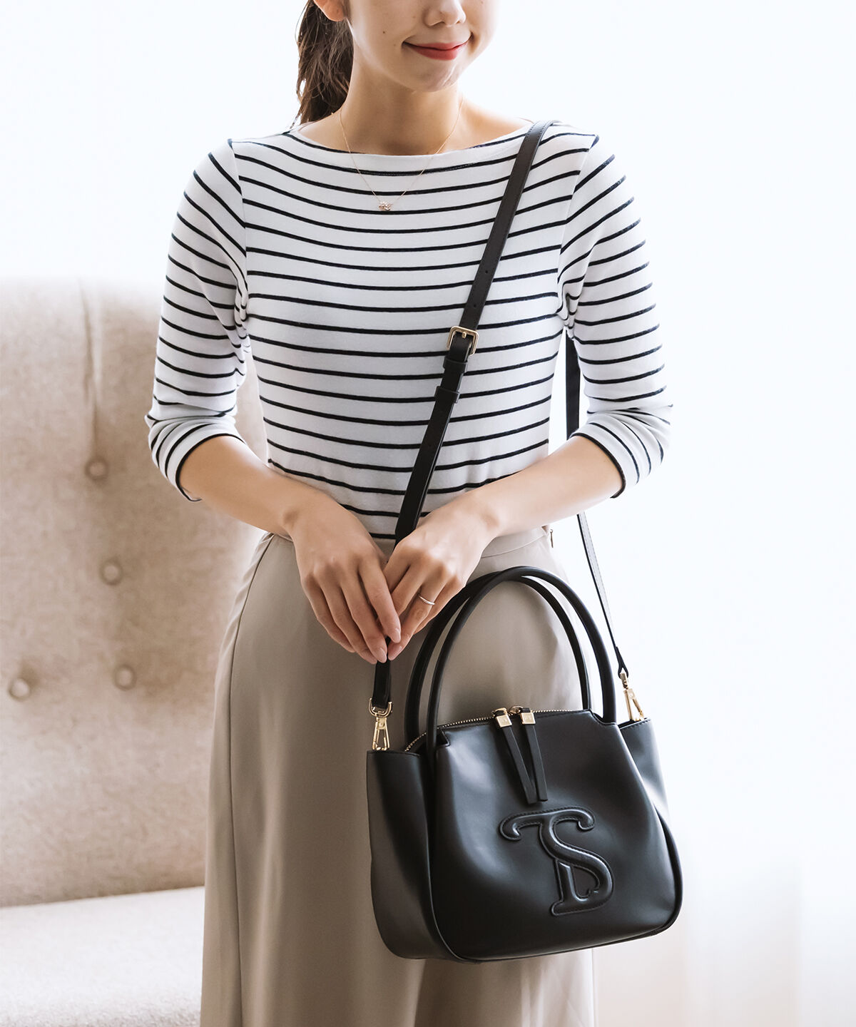 Samantha Thavasa「スムースレザー ハンドバッグ」|ハンドバッグ|