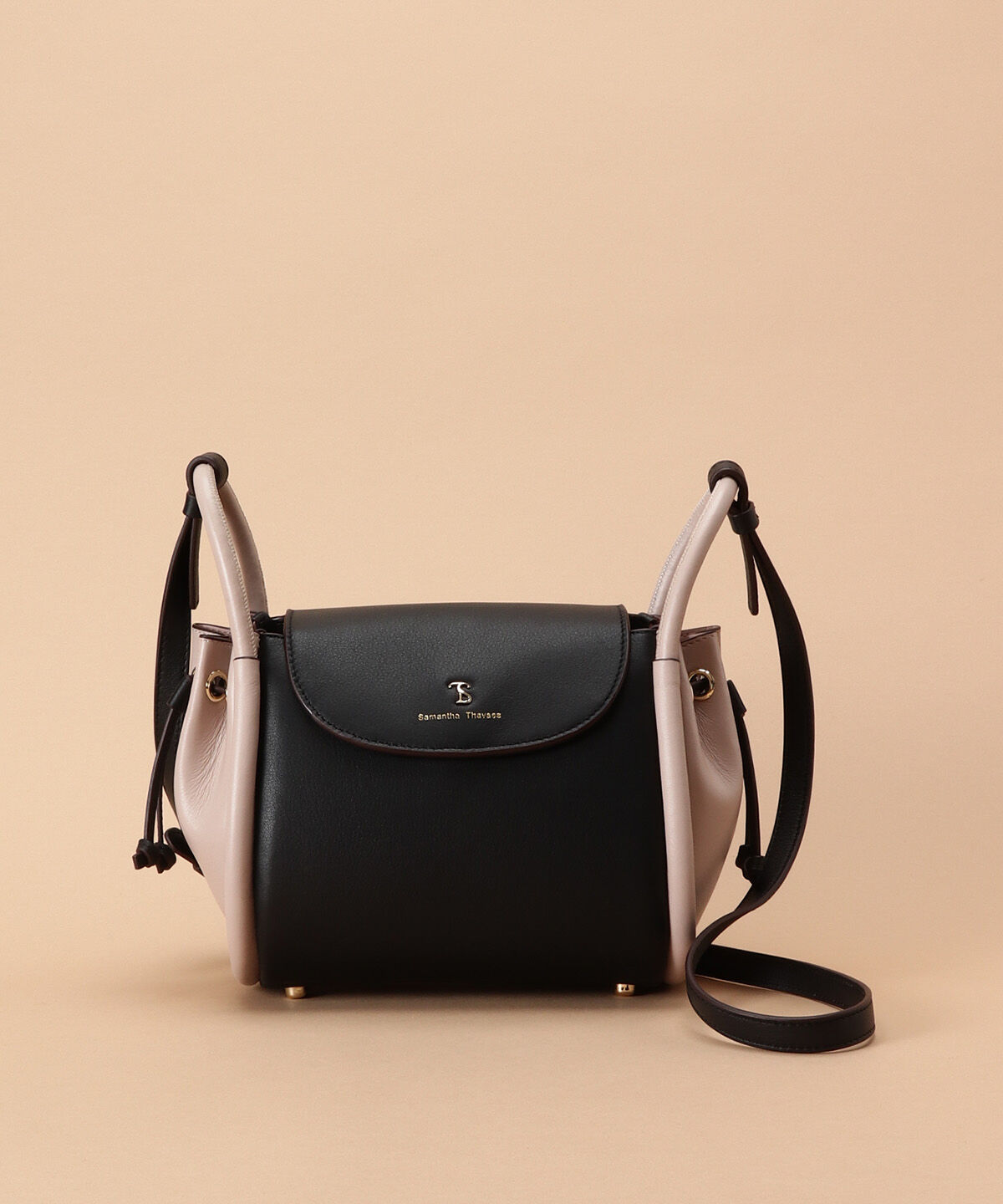 Samantha Thavasa「バイカラーサイド巾着 ショルダーバッグ」|ショルダー・メッセンジャー|ブラック