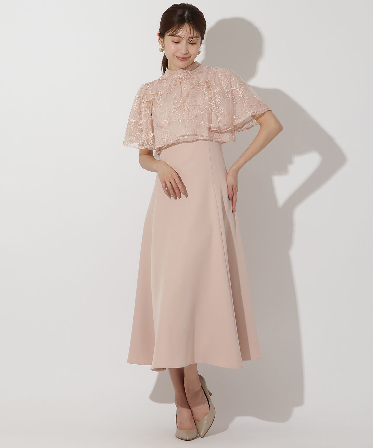 アンドクチュール「ラメフラワーチュールレイヤードドレス」|ドレス|