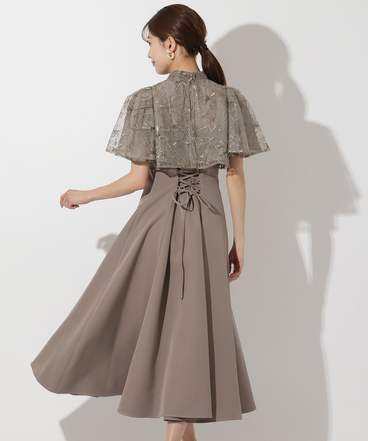 アンドクチュール「ラメフラワーチュールレイヤードドレス」|ドレス|