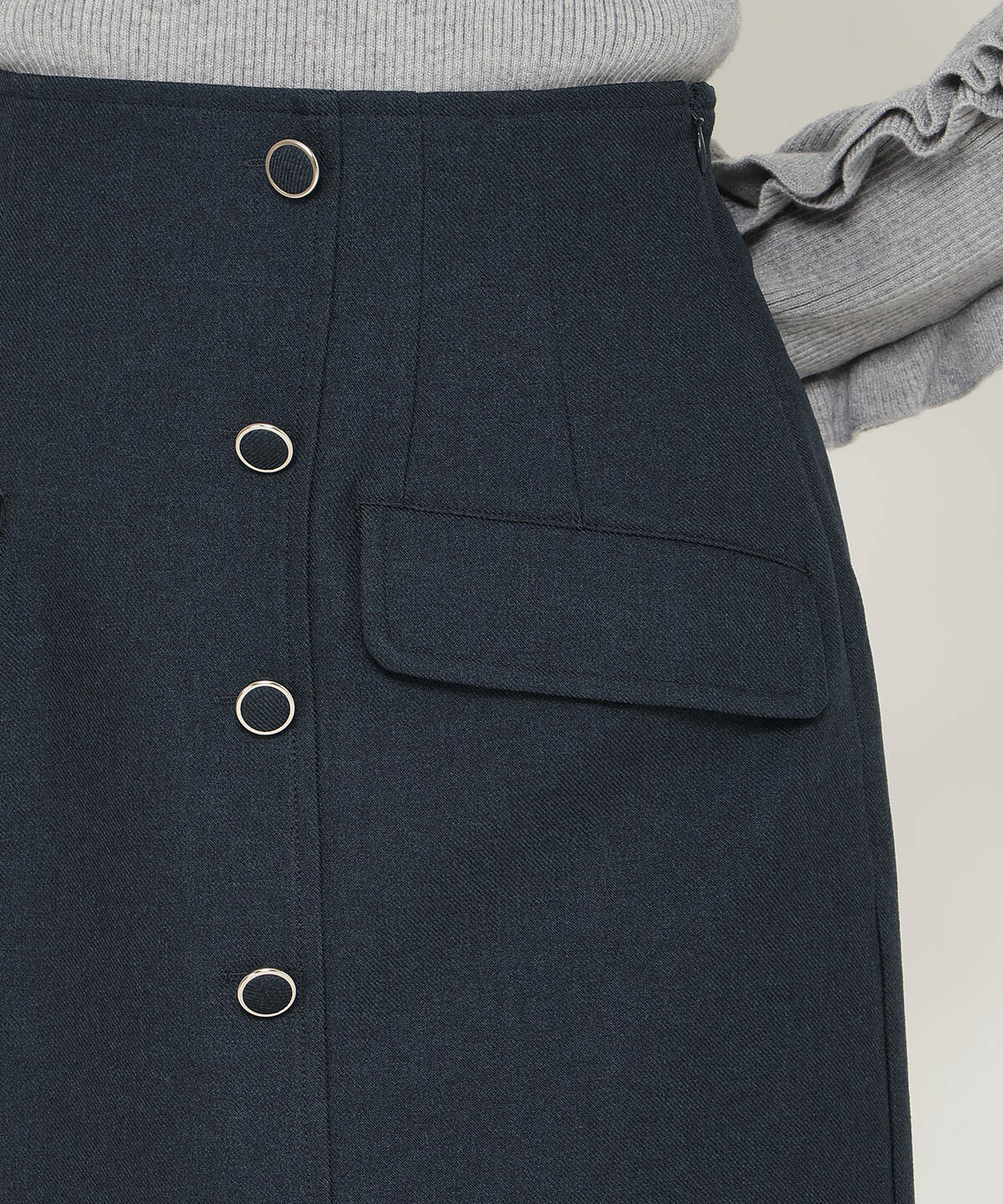 アンドクチュール「フラップミニスカート」|台形|