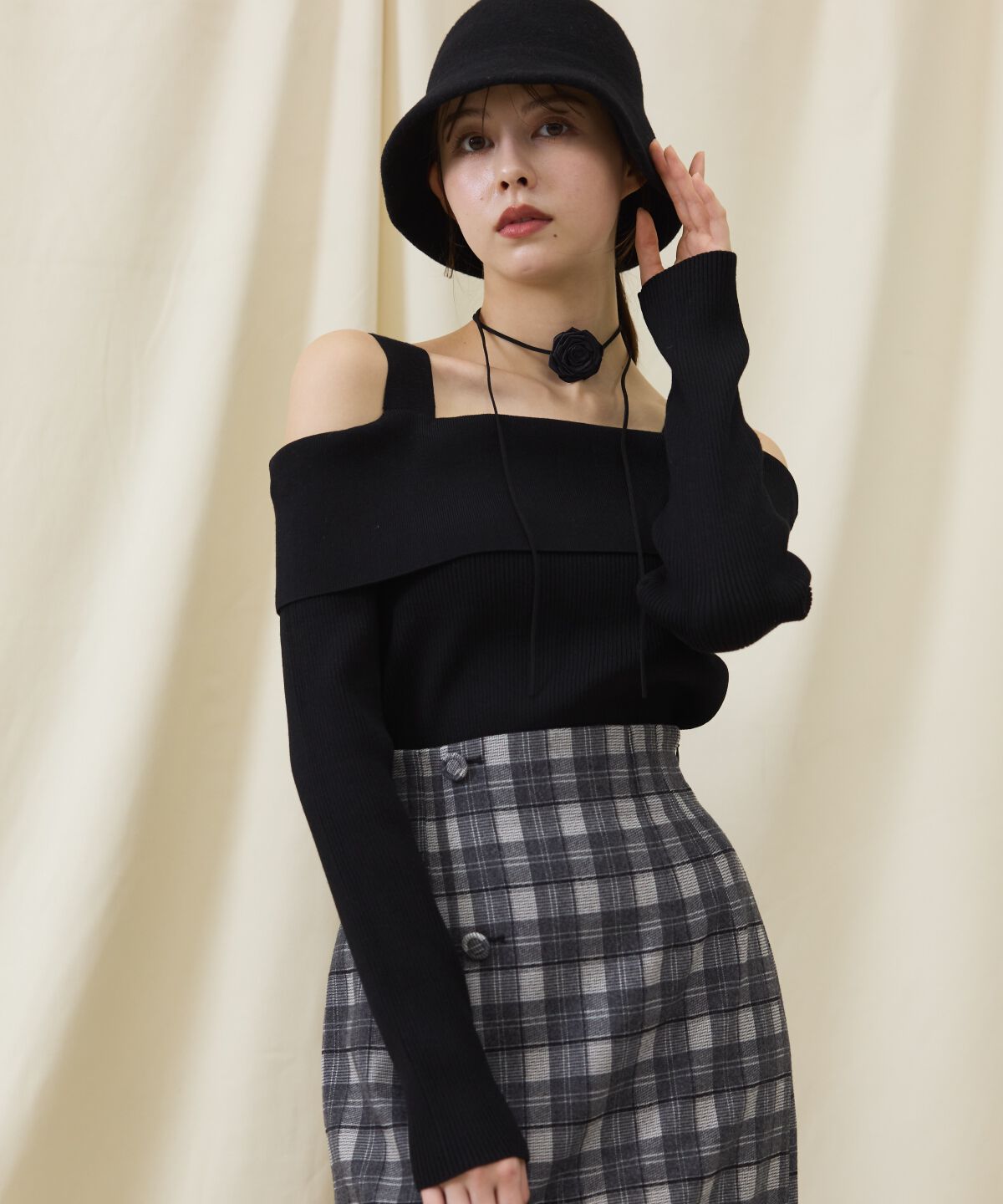 アンドクチュール「オフショルニットプルオーバー」|ニット・セーター|