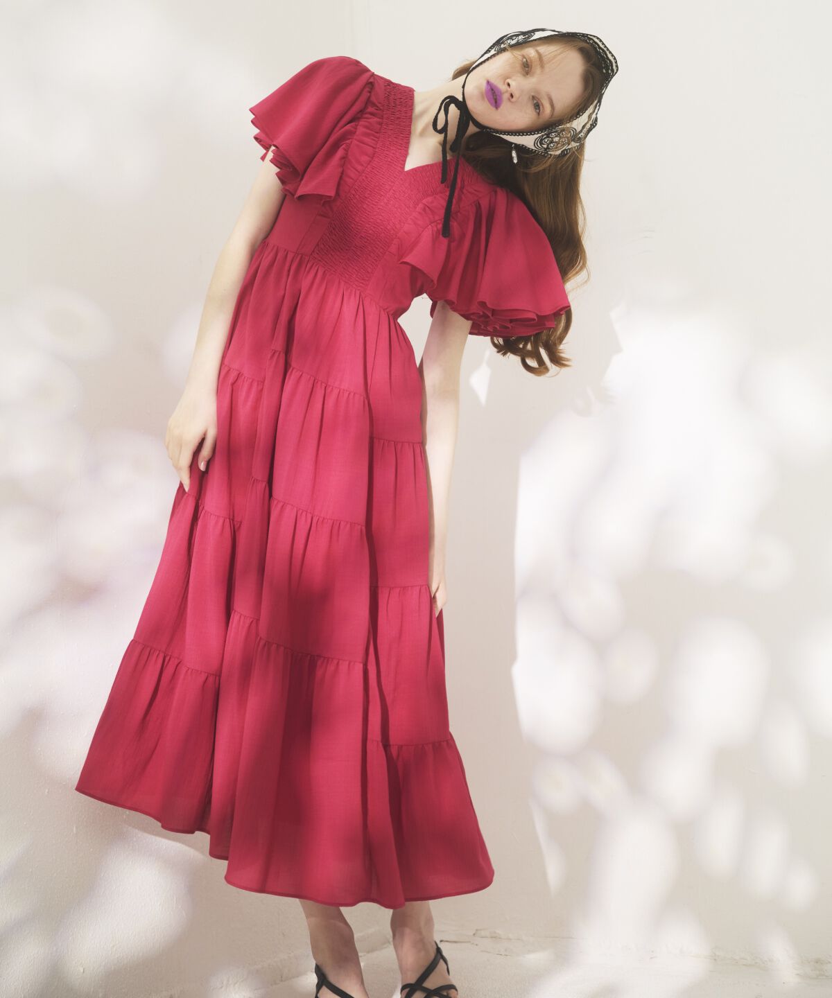 アンドクチュール「ギャザーVネックティアードワンピース」|ワンピース|