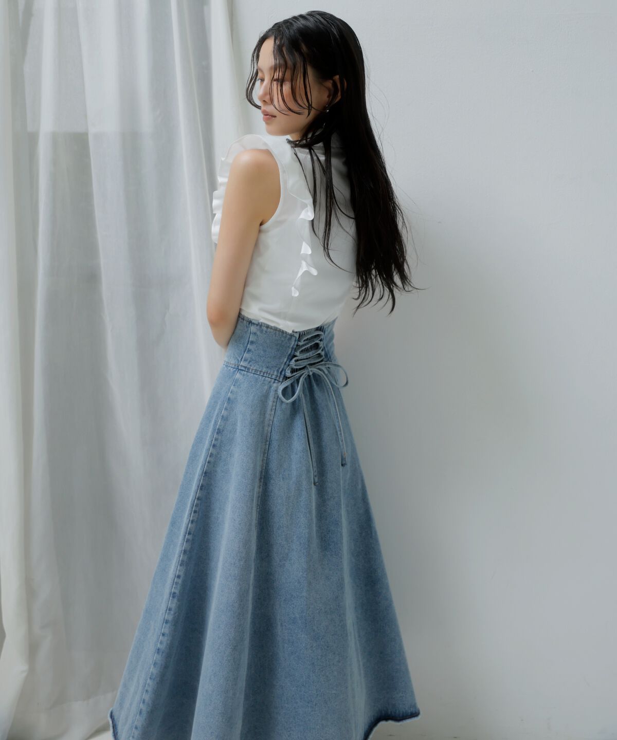 アンドクチュール「センターZIPデニムスカート」|スカート|