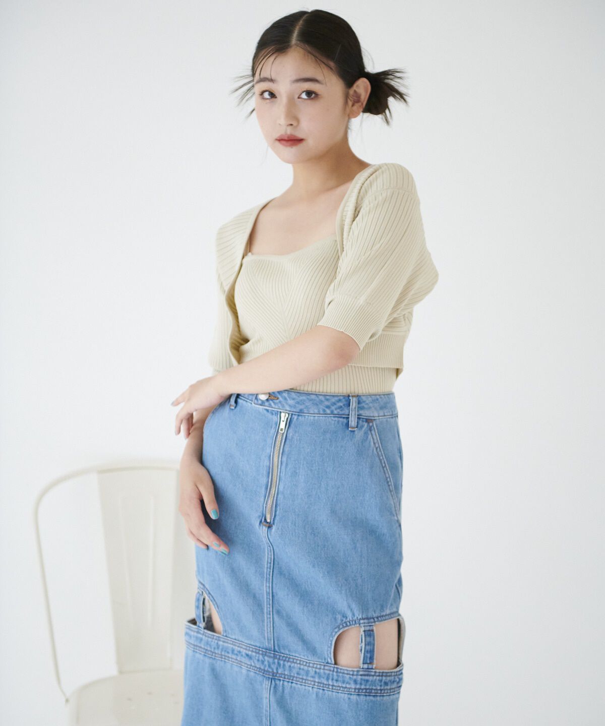 REDYAZEL「ニットキャミ&times;ボレロアンサンブル」|カーディガン|