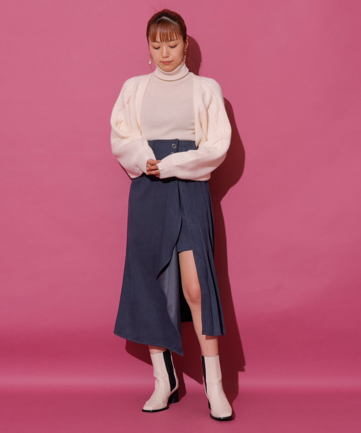 REDYAZEL「バックレースアップケーブルボレロ」|カーディガン|