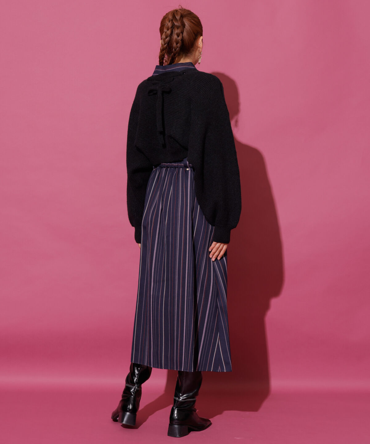 REDYAZEL「バックレースアップケーブルボレロ」|カーディガン|