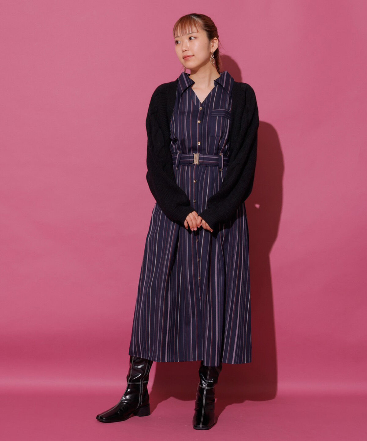 REDYAZEL「バックレースアップケーブルボレロ」|カーディガン|