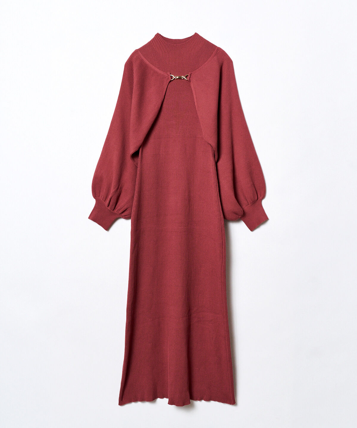 REDYAZEL「ニットワンピース&times;ボレロセット」|ワンピース|ボルドー