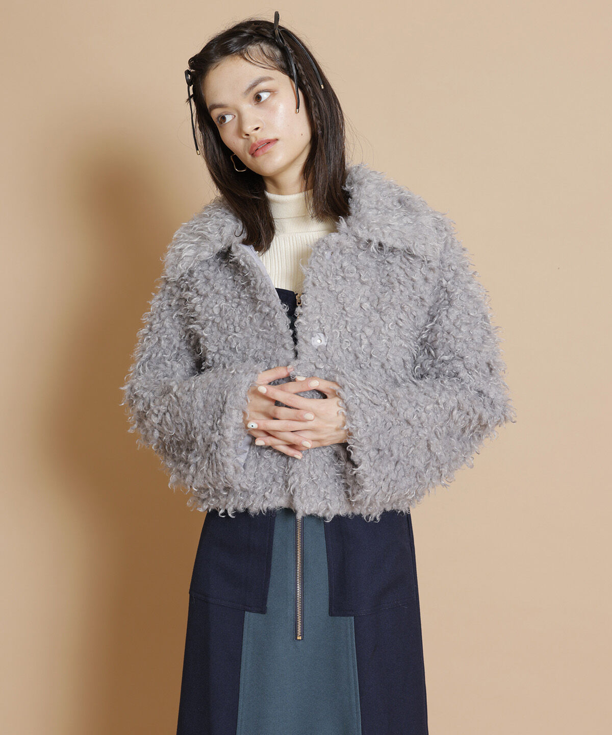 REDYAZEL「ボアジャケット」|その他|グレー
