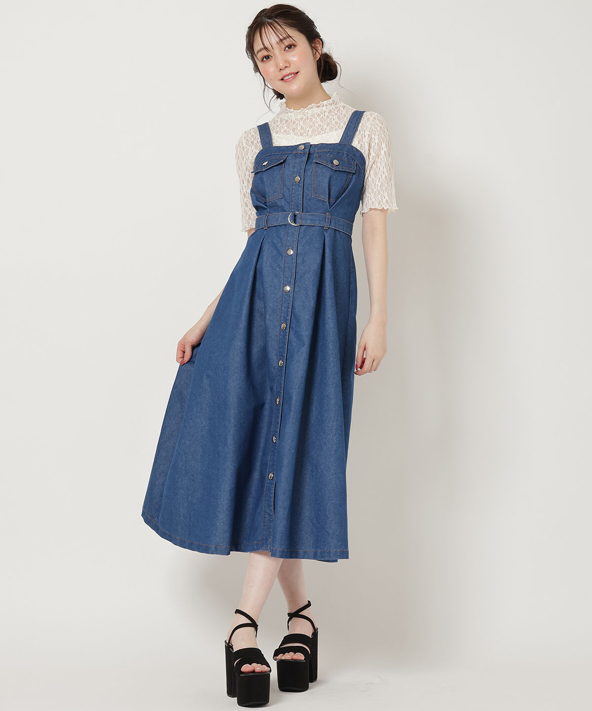 REDYAZEL「デニムキャミワンピース」|ワンピース|ブルー