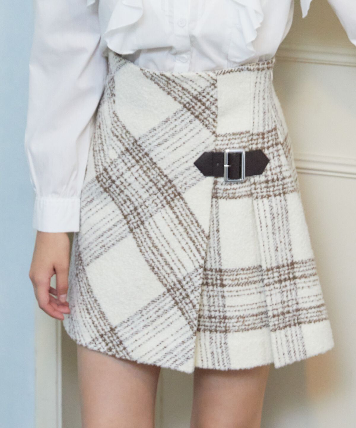 REDYAZEL「ブークレチェックミニスカート」|フレア|
