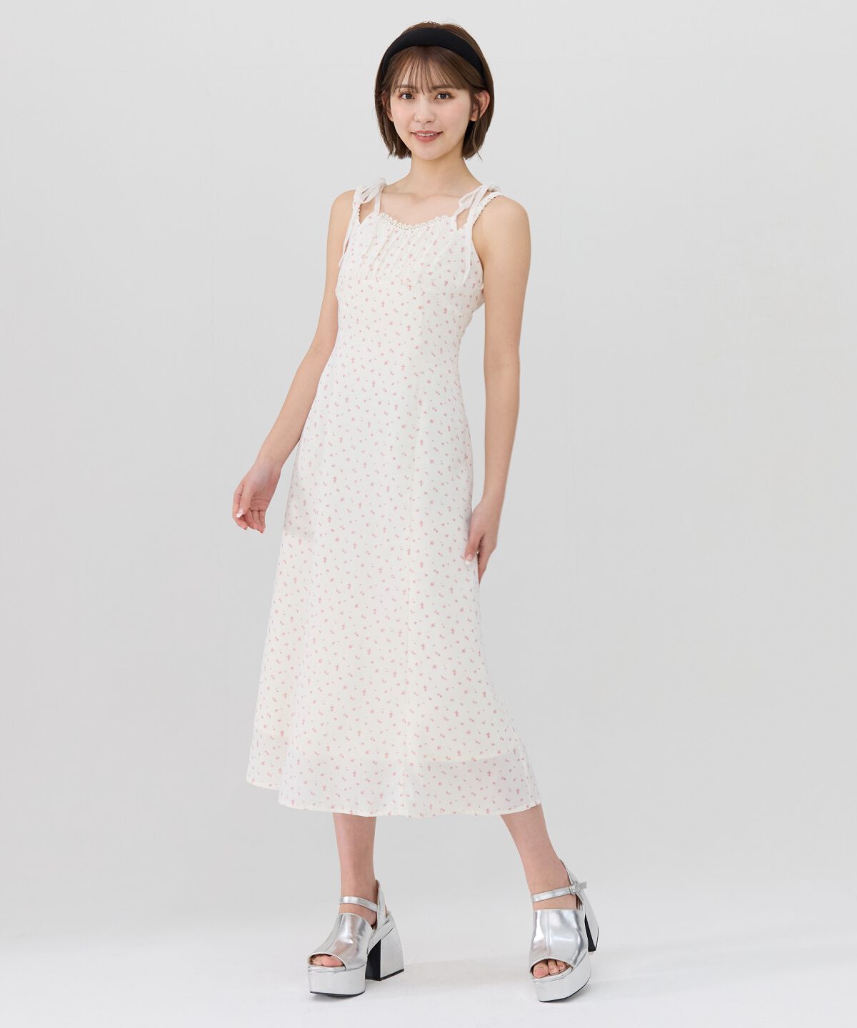 REDYAZEL「ミニフラワーWストラップロングワンピース」|ワンピース|