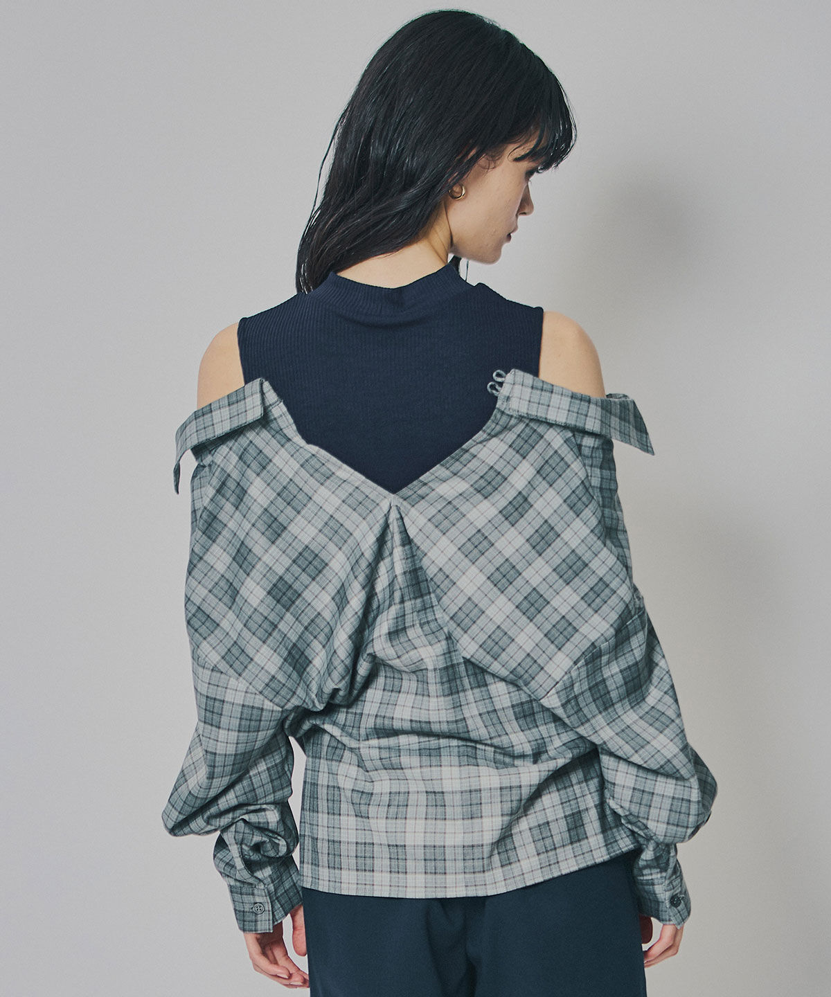 REDYAZEL「マルチウェイオフショルチェックシャツ&times;タンクトップ」|シャツ・ブラウス|