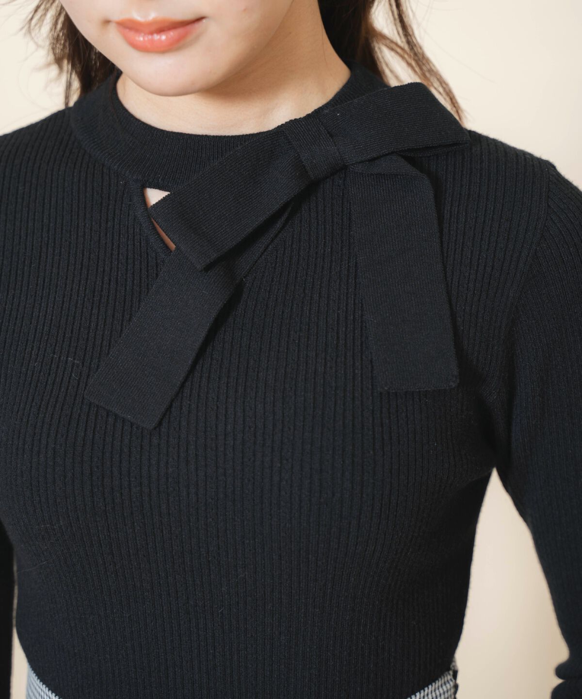 WILLSELECTION「アシメリボンプルオーバー」|ニット・セーター|