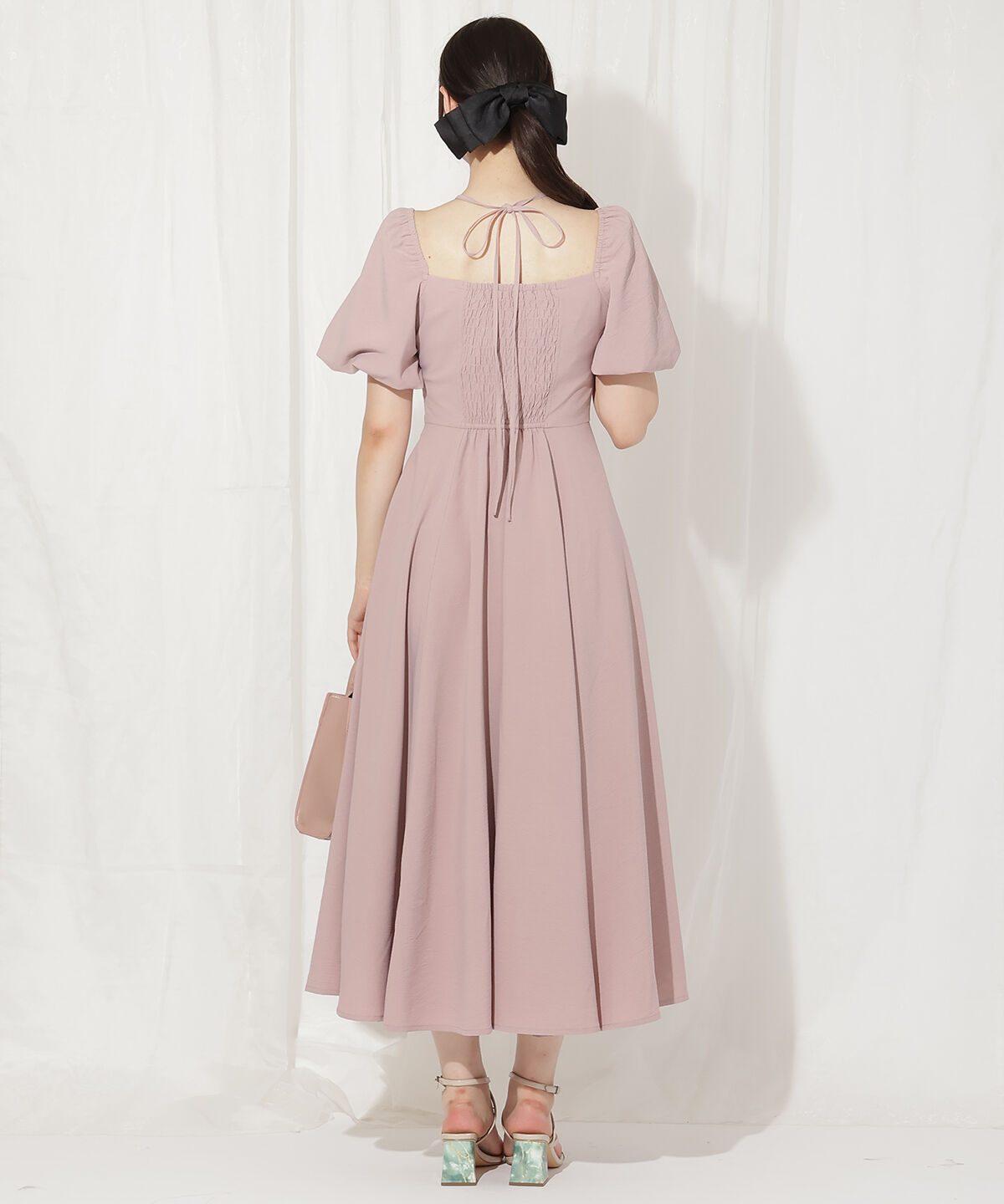 WILLSELECTION「クロスネックバルーンスリーブワンピース」|ワンピース|