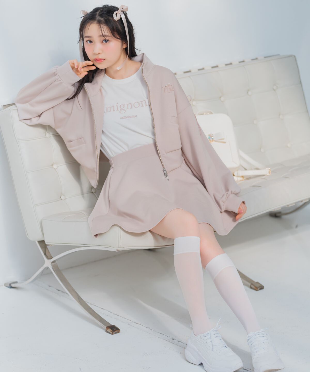 WILLSELECTION「ロゴ刺繍リボントラックジャケット」|パーカー|