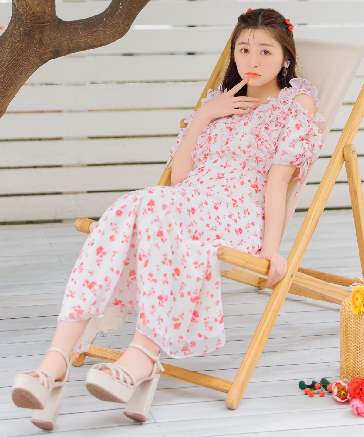 WILLSELECTION「ジュイフラワーフリルワンピース」|ワンピース|