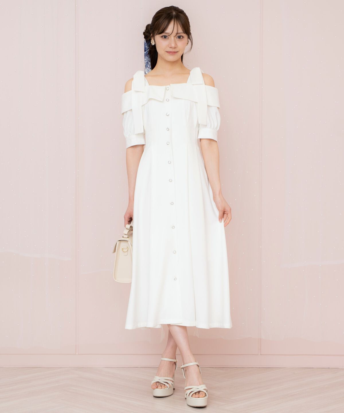 WILLSELECTION「リボンストラップオフショルワンピース」|ワンピース|オフ