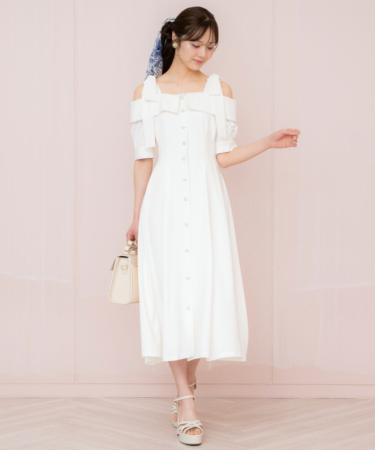 WILLSELECTION「リボンストラップオフショルワンピース」|ワンピース|