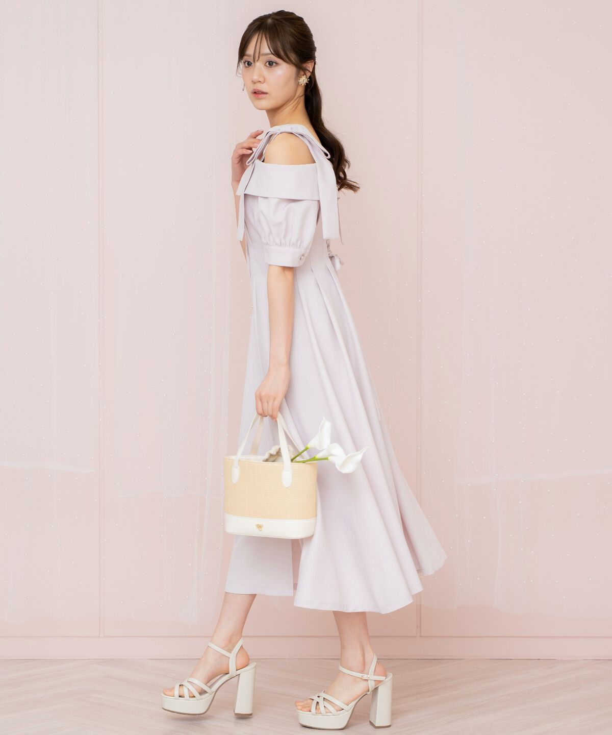 WILLSELECTION「リボンストラップオフショルワンピース」|ワンピース|