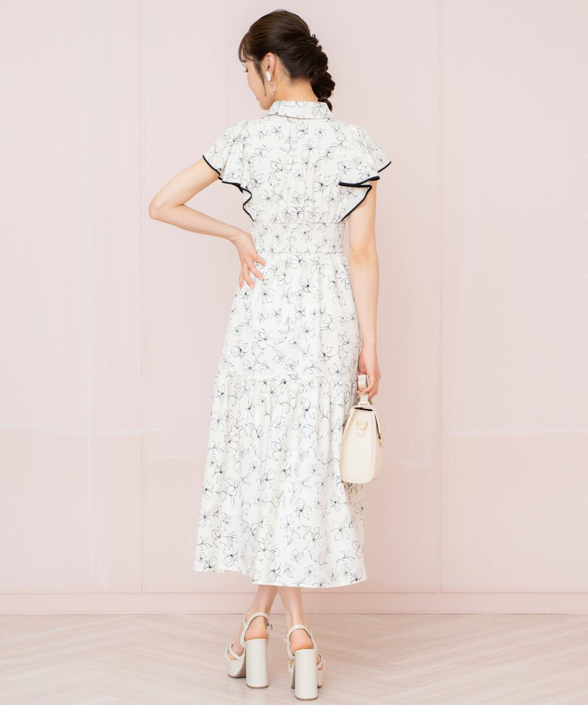 WILLSELECTION「ラインフラワーパイピングティアードワンピース」|ワンピース|