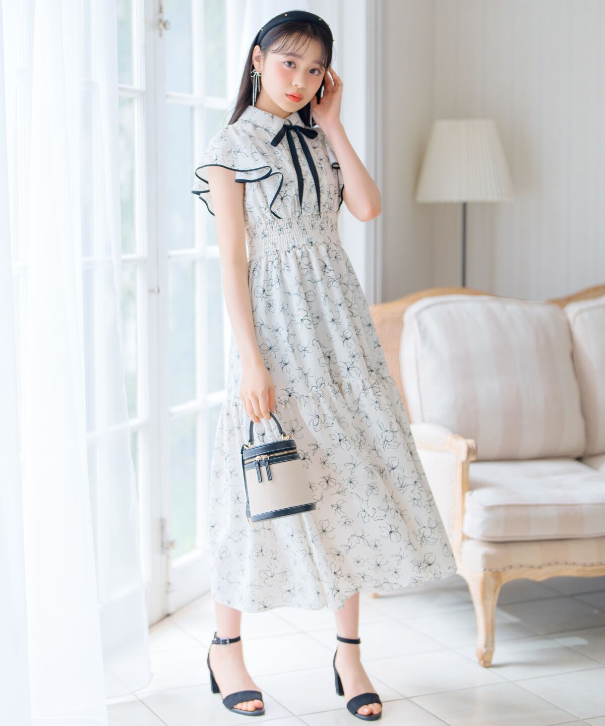 WILLSELECTION「ラインフラワーパイピングティアードワンピース」|ワンピース|