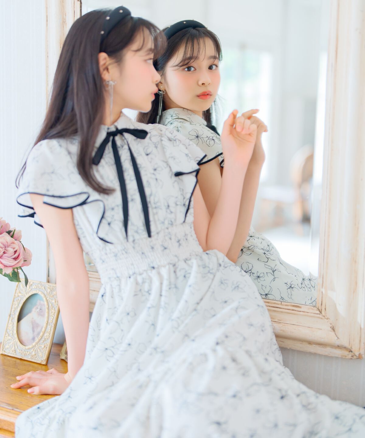 WILLSELECTION「ラインフラワーパイピングティアードワンピース」|ワンピース|