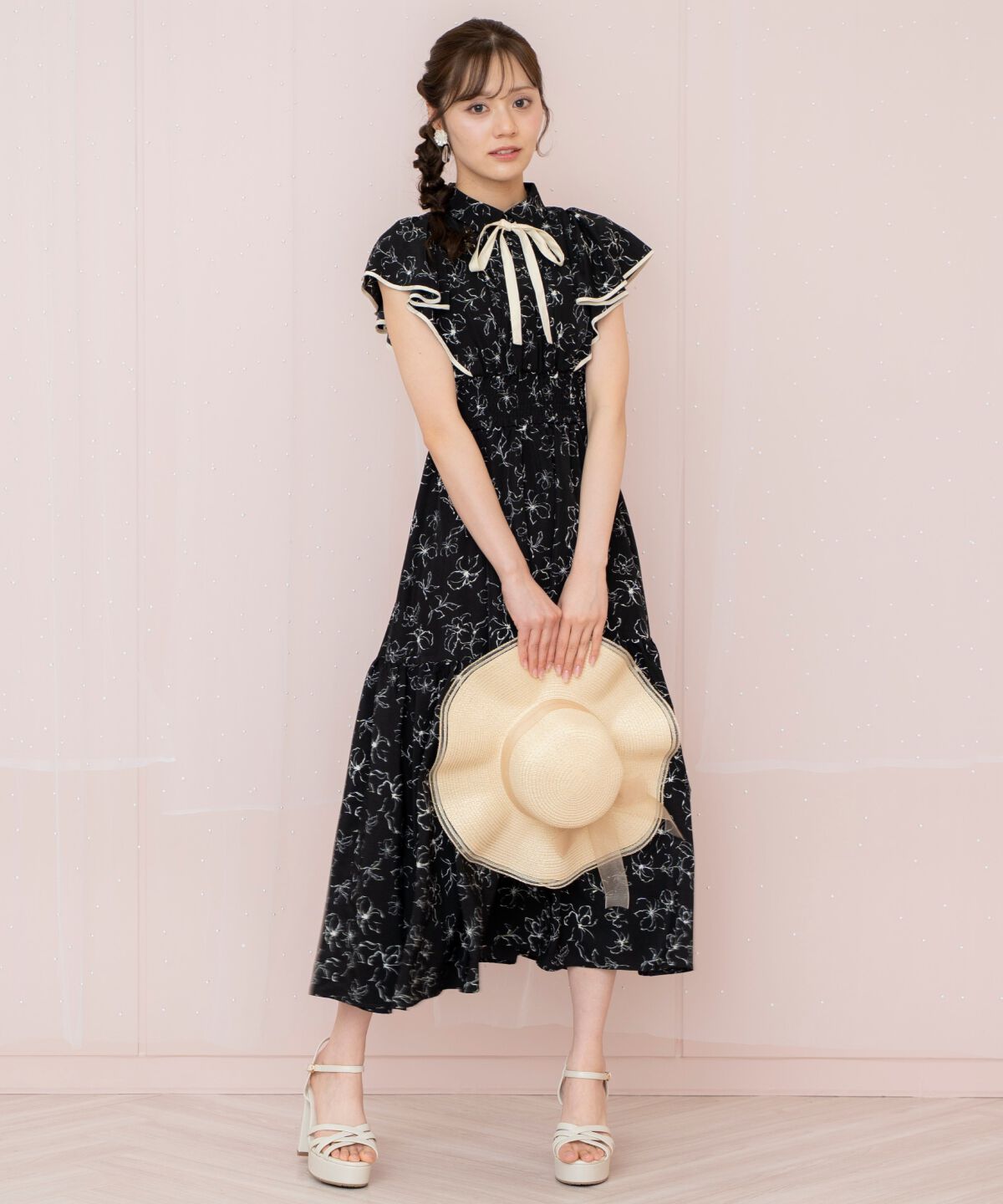 WILLSELECTION「ラインフラワーパイピングティアードワンピース」|ワンピース|