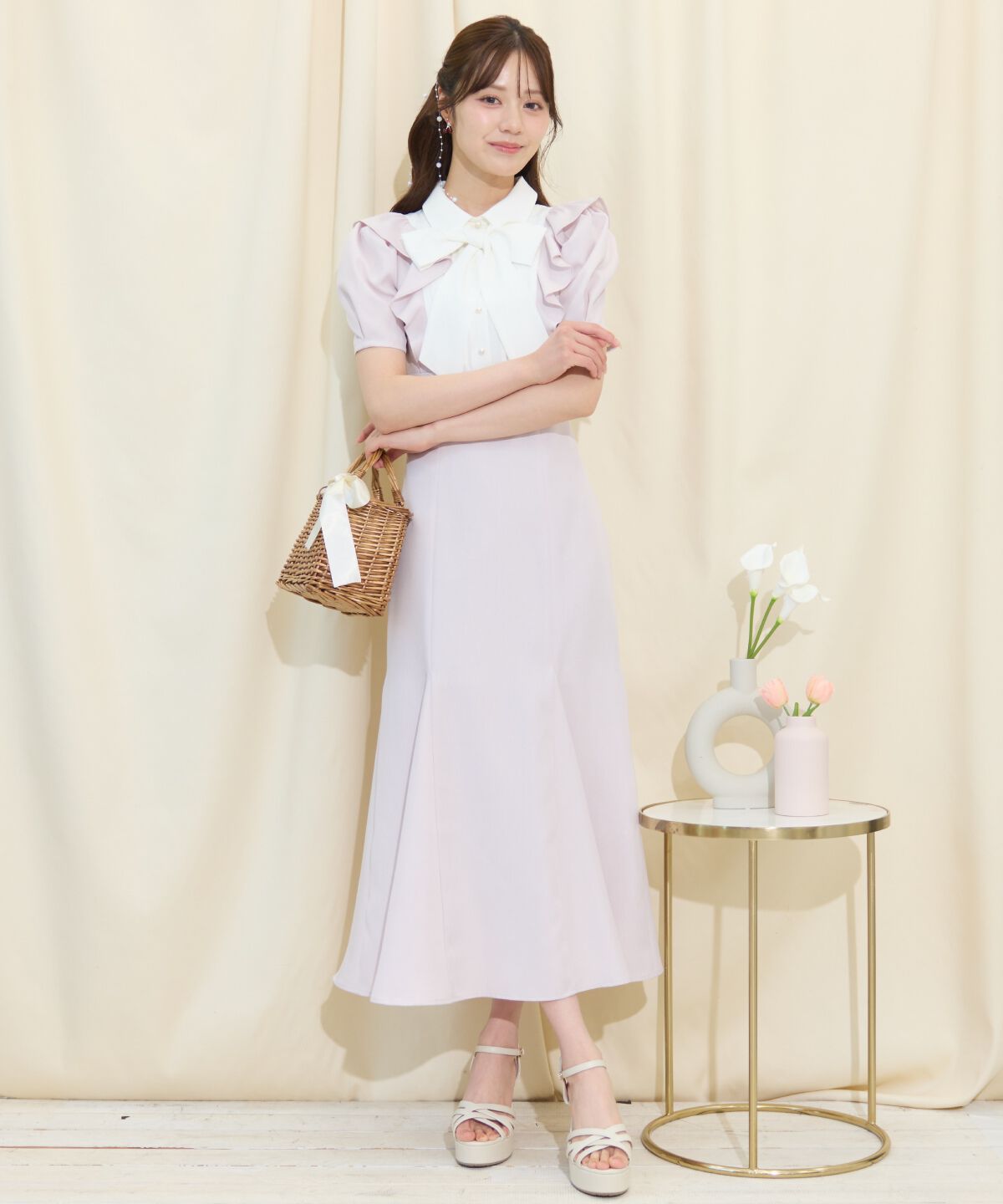 WILLSELECTION「ヨーク切り替えリボンタイマーメイドワンピース」|ワンピース|