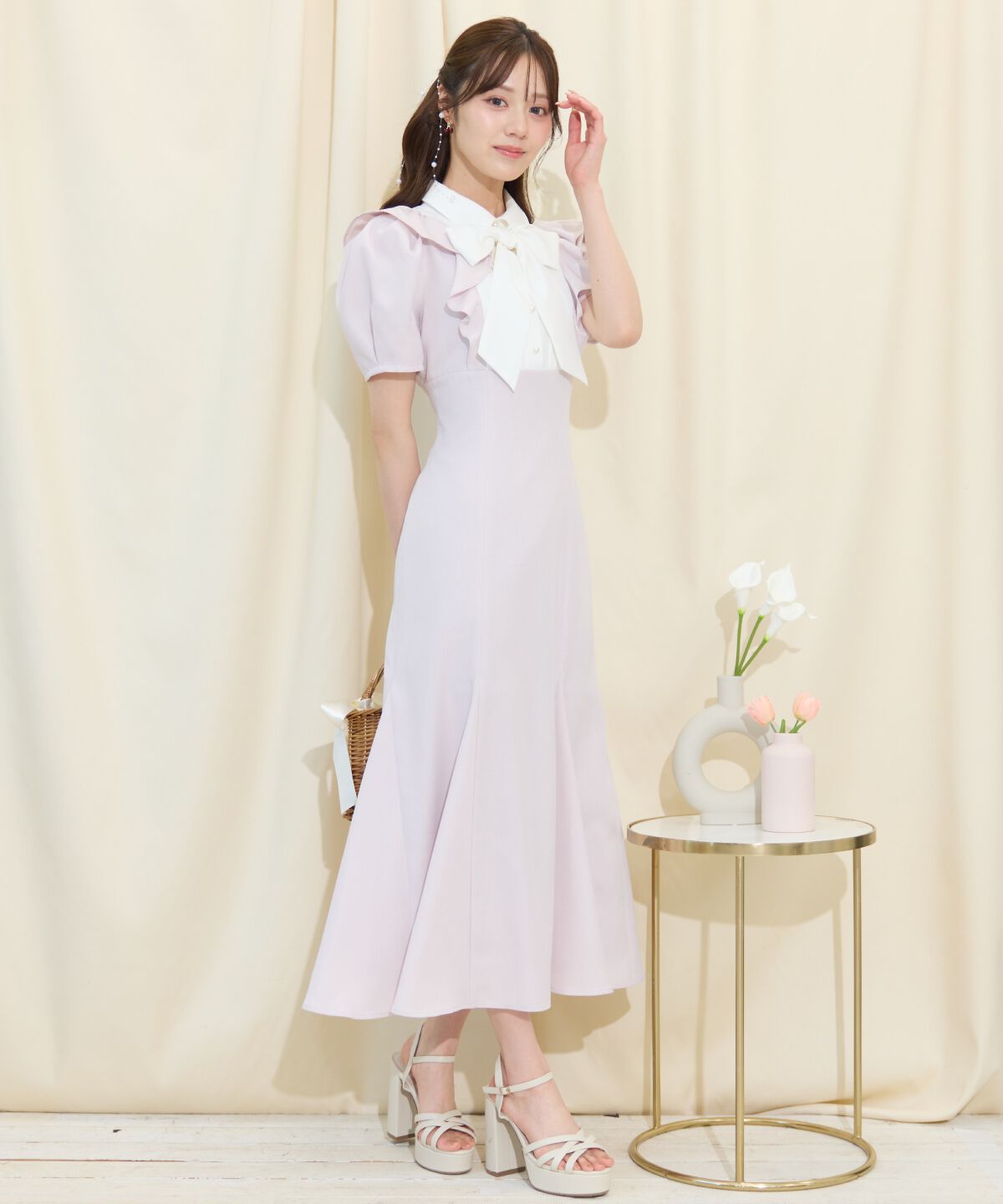 WILLSELECTION「ヨーク切り替えリボンタイマーメイドワンピース」|ワンピース|