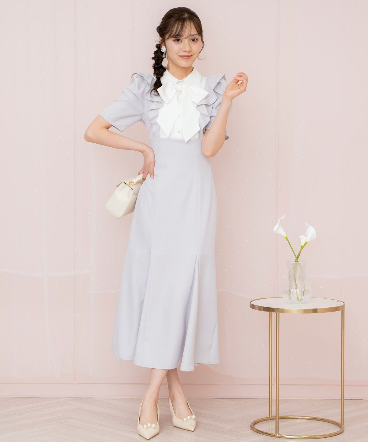 WILLSELECTION「ヨーク切り替えリボンタイマーメイドワンピース」|ワンピース|