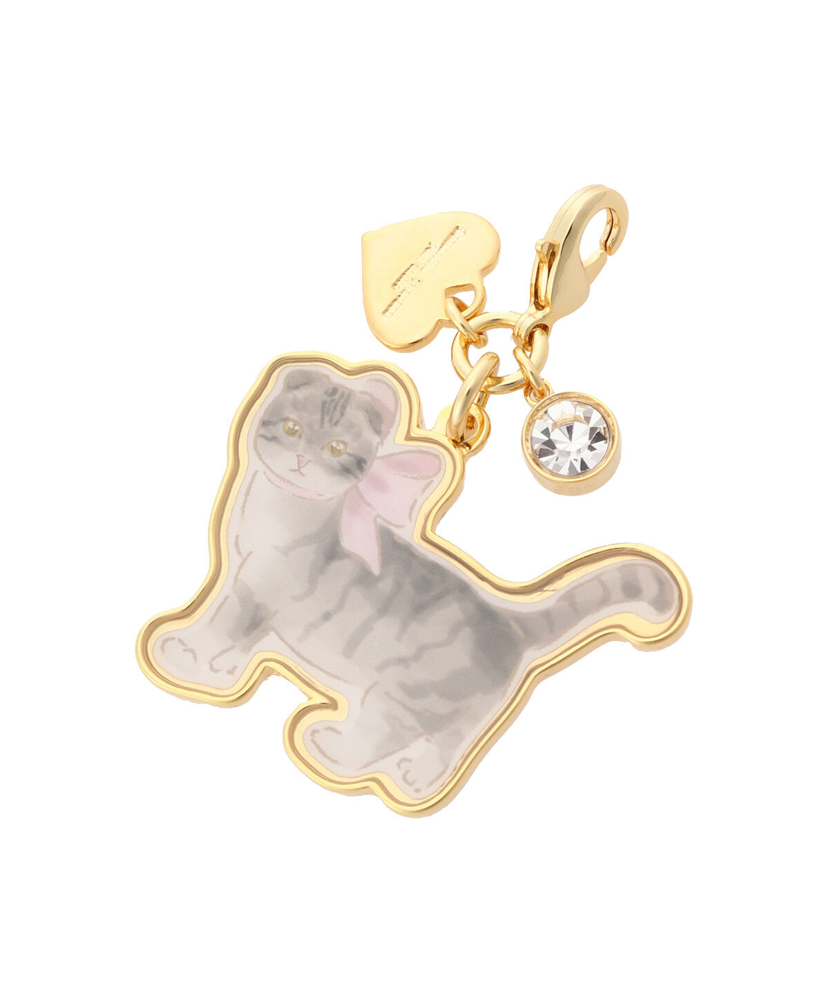 Samantha Thavasa Petit Choice「オリジナルキャットファスナーチャーム(スコティッシュ・フォールド)」|チャーム・キーホルダー|ゴールド