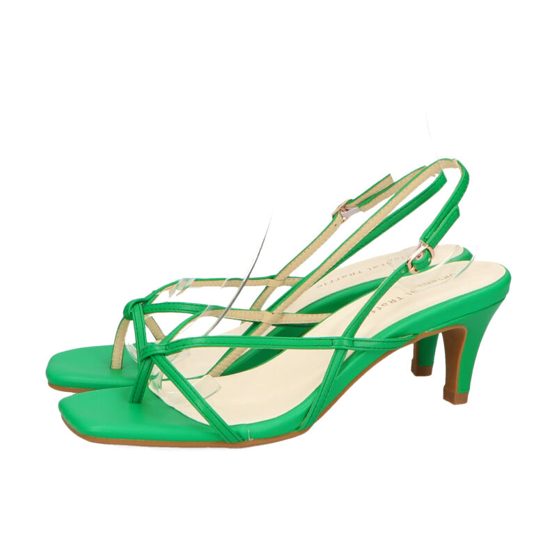 ORiental TRaffic「【定番】スクエアトゥトングヒールサンダル/21239 サンダル 人気 トレンド ヒール6.8cm」|サンダル|